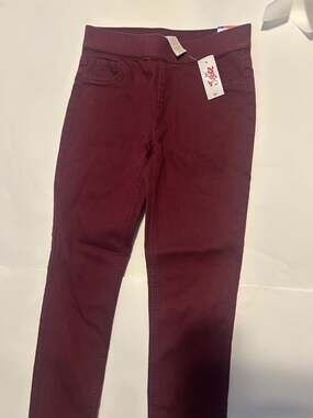 Justice Mid Rise Legging Jeans Size 12 Burgundy